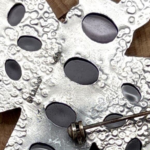 FEDERICO JIMENEZ Sterling Silver & Amethyst Encrusted Statement Dragonfly Brooch - Picture 4 of 7